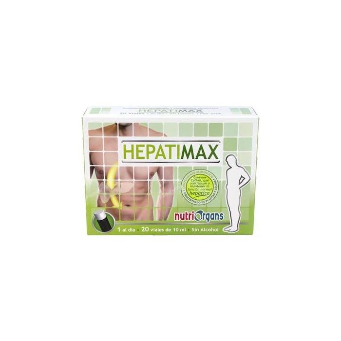 Nutriorgans Hepatimax 20 viales – Suplemento natural para función hepática con Alcachofa y Cardo Mariano, apto veganos