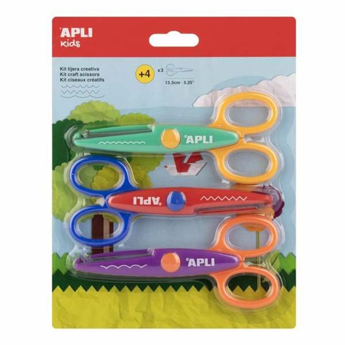 Juego de Manualidades con Papel Apli Set de tijeras Multicolor 13,5 cm Juego de Manualidades con Papel Apli Set de tijeras Multicolor 13,5 cm