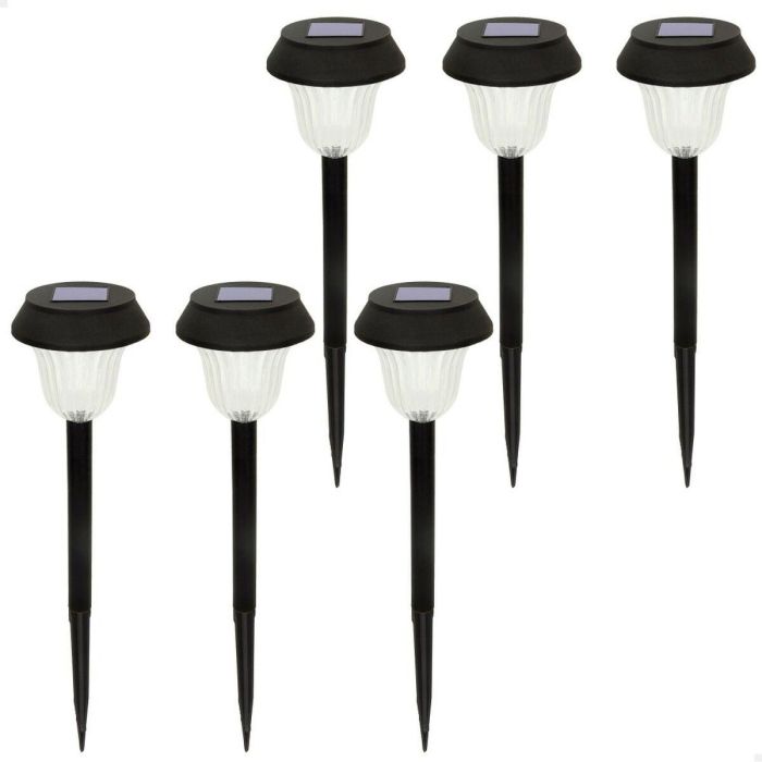 Set de estacas solares de jardín Aktive 6 Piezas Acero Inoxidable Plástico 10 x 38 x 10 cm (4 Unidades) 4 Set de estacas solares de jardín Aktive 6 Piezas Acero Inoxidable Plástico 10 x 38 x 10 cm (4 Unidades) 4