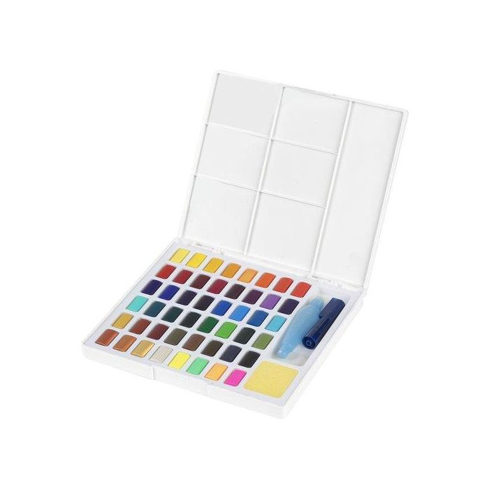 Faber Castell Acuarelas en Pastillas Creative Studio, Estuche de 48 Colores Surtidos