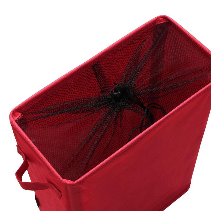 Cesto de ropa rojo alargado con cubierta de malla Versa 18.5x58x39 cm (2 Unidades) 1