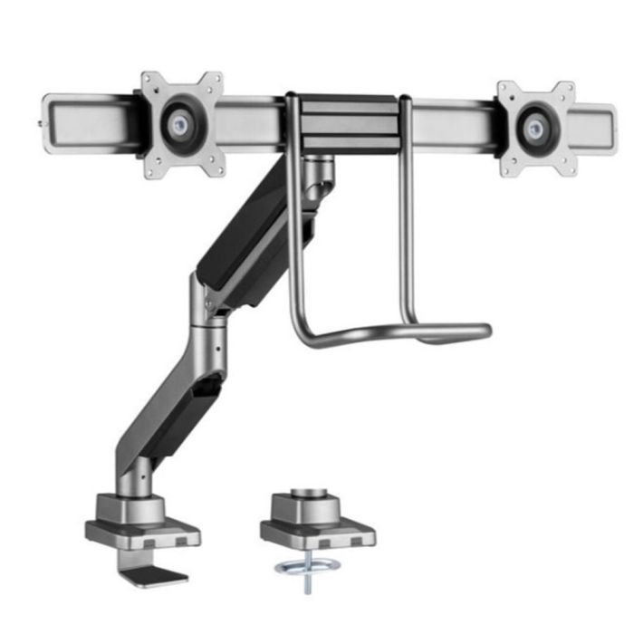 Equip Soporte Mesa Monitor Dual Vesa 17-32 Pulgadas, 9Kg por Pantalla, 100x100mm, Montaje Abrazadera/Ojal