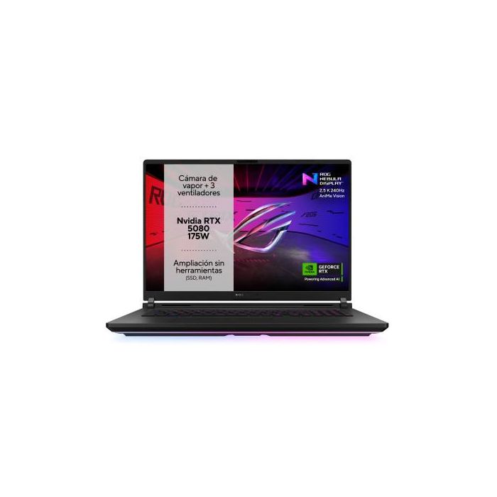 Asus ROG Strix SCAR 18 G835LW-SA017W Portátil Gaming 18" WQXGA 240Hz Intel Core Ultra 9 275HX 64GB RAM 4TB SSD RTX 5080 16GB Windows 11 Negro QWERTY Español 1