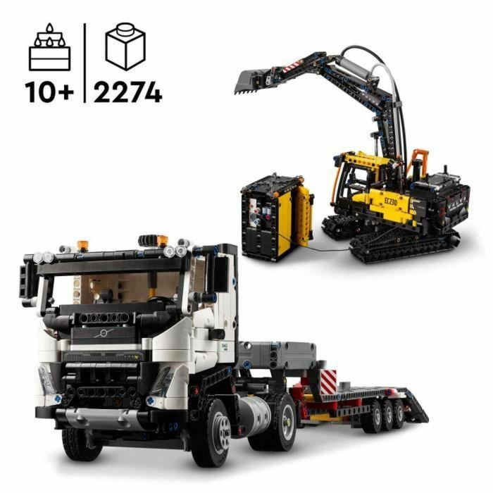 LEGO Technic 42175 Camión Volvo FMX y Excavadora Eléctrica EC230 - Set de vehículos 4