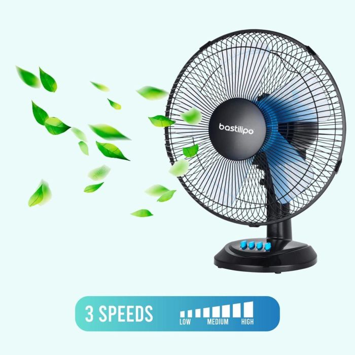 Ventilador de Sobremesa Bastilipo BARROSA Negro 50 W