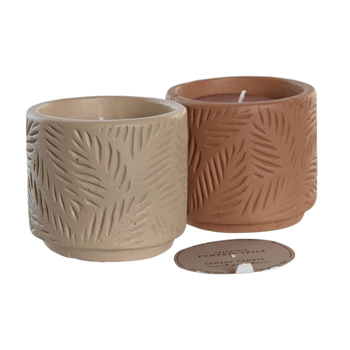 DKD Home Decor Vela Decorativa Tropical Beige Terracota de Gres y Cera con Diseño Hojas y Aroma, 100gr (4 Unidades) 1 DKD Home Decor Vela Decorativa Tropical Beige Terracota de Gres y Cera con Diseño Hojas y Aroma, 100gr (4 Unidades) 1