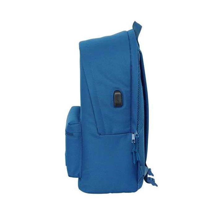 Safta Mochila Doble para Portátil 15,6" + USB Real Madrid Chica Azul 31x44x18 cm 2