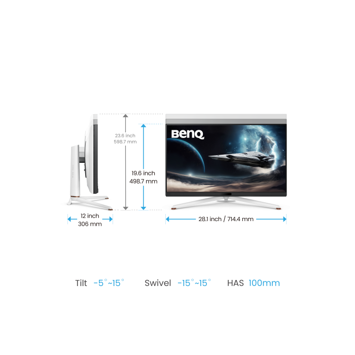 BenQ EX321UX Monitor Gaming 31.5" 4K UHD 144Hz HDR1000 1ms LED Blanco - 9H.LM7LB.QBE 4