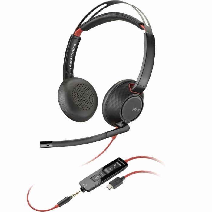 Poly 8X231A6 Auriculares Estéreo Supraaurales Blackwire 5220 Micrófono Cancelación Ruido, USB-C, 3.5mm, Adaptador USB-A, Negros. Poly 8X231A6 Auriculares Estéreo Supraaurales Blackwire 5220 Micrófono Cancelación Ruido, USB-C, 3.5mm, Adaptador USB-A, Negros.