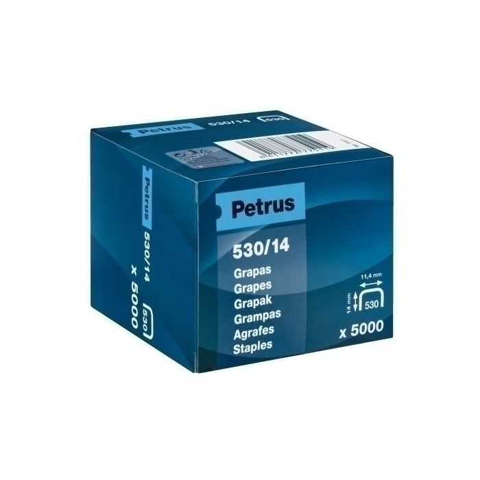Grapas Petrus Clavadora 530/14 Mm. Cobreadas Caja De 5000