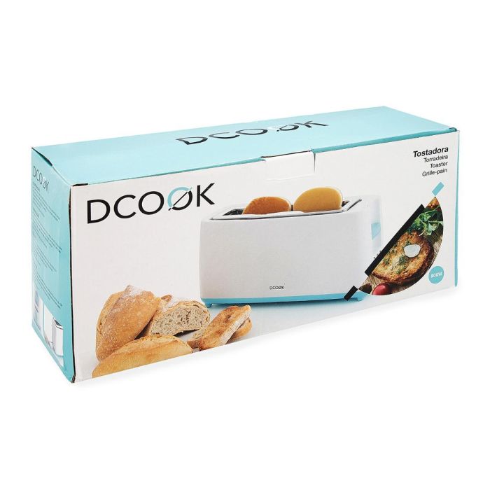 DCook Tostador Ranura Larga Gallery 800W Blanco con 7 Posiciones, Funciones Calentar, Descongelar y Cancelar, Bandeja Recogemigas 5