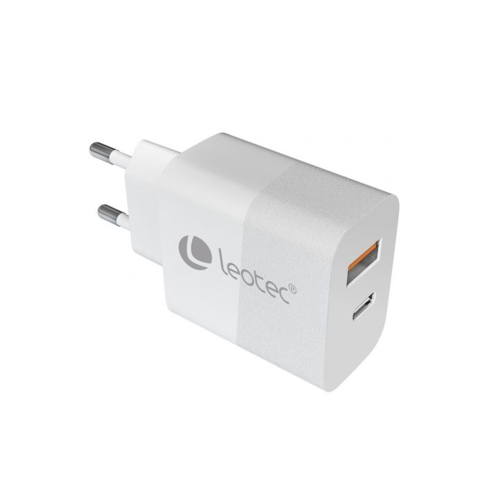 Leotec LECSPH20W2W2 Cargador Pared 20W USB-C PD + USB-A, Carga Rápida, Compacto, Internacional 1 Leotec LECSPH20W2W2 Cargador Pared 20W USB-C PD + USB-A, Carga Rápida, Compacto, Internacional 1