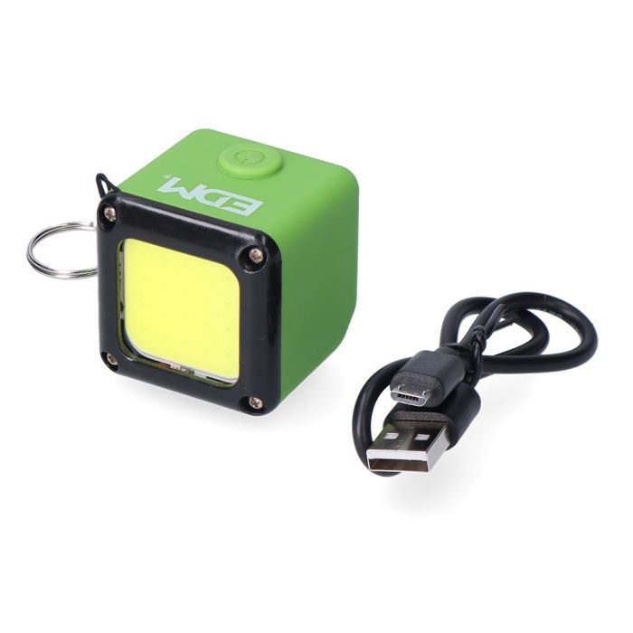 Edm Linterna Cubo LED Recargable 3W 300LM, Función Power Bank, USB + Imán, Colores Surtidos 7 Edm Linterna Cubo LED Recargable 3W 300LM, Función Power Bank, USB + Imán, Colores Surtidos 7