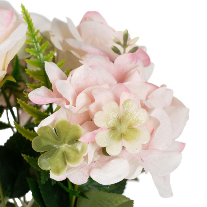 Bouquet Rosas Rosa Pvc-Tejido Decoración 43 cm