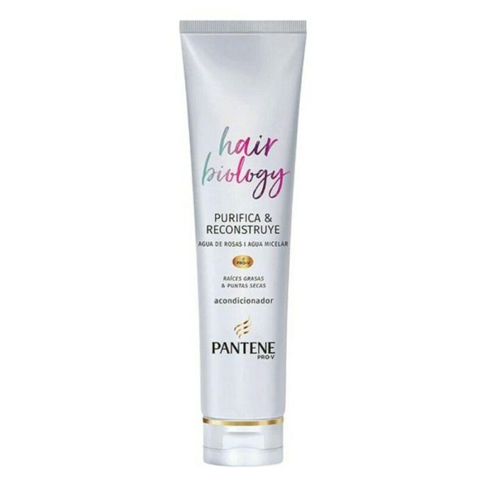 Pantene Hair Biology Purifica & Repara Acondicionador para Cabello Graso y Dañado, con Agua de Rosas, 160 ml