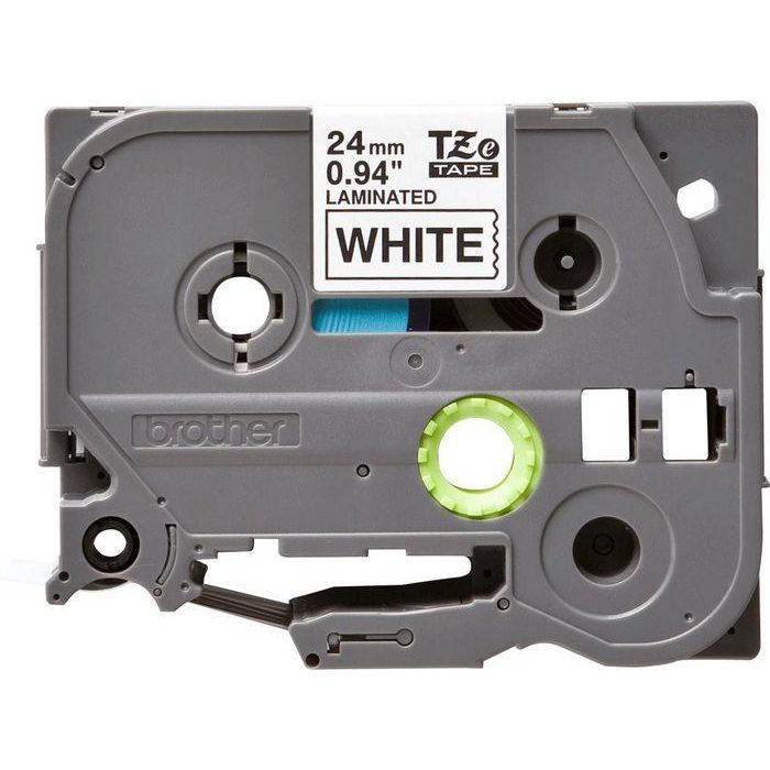 BROTHER Cinta laminada blanco/negro 24mm 1
