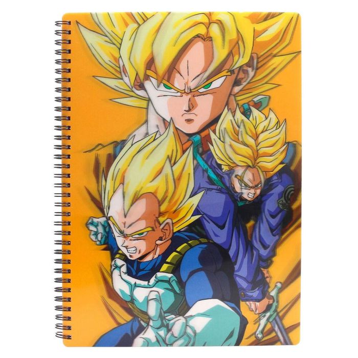 SD TOYS Cuaderno A4 Dragon Ball Z Saiyans efecto 3D 30x21cm - Libreta con personajes que cobran vida
