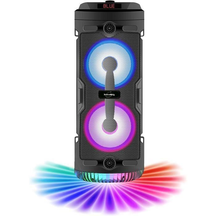 INOVALLEY KA03-N - Altavoz con luz Bluetooth - 400 W - Función Karaoke - Luces LED de colores - Puerto USB 2