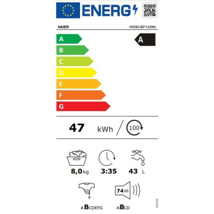 Lavadora Haier HW80-BP1439N Blanco 1400 rpm 8 kg 3