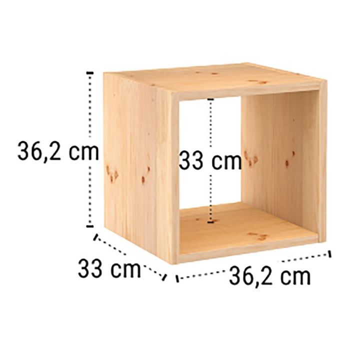 Estanteria modular 1 cubo dinamic pino macizo 36,2x33x36,2cm astigarraga 1