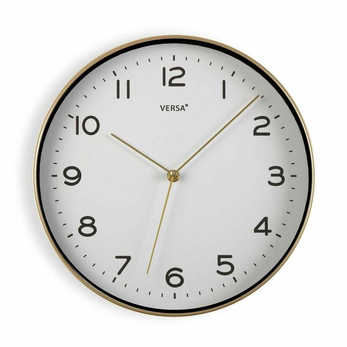 Reloj de Pared Versa Blanco Dorado Cuarzo 30,5 x 4,3 x 30,5 cm