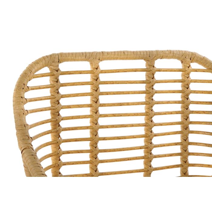 DKD Home Decor Silla Terraza Y Jardin Marron Claro Negro Ratan Sintetico Hierro Galvanizado 62 x 81 x 57 cm (2 Unidades)