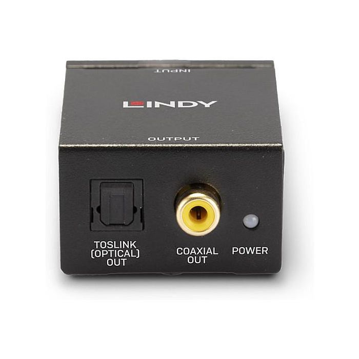 Lindy Convertidor Audio Analógico a Digital (ADC) Phono L/R a TosLink Óptico y Coaxial Digital. Salidas Individuales/Simultáneas. Splitter para Home Cinema. 2