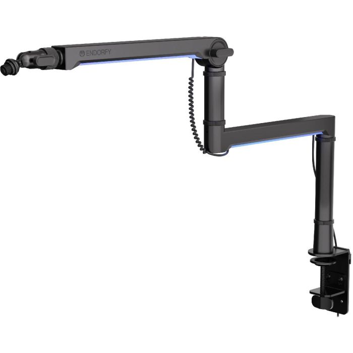 ENDORFY Mikrofonhalterung Broadcast Low Profile RGB Boom Arm (schwarz. fr Mikrofone bis 2kg. LED-Hintergrundbeleuchtung) 6