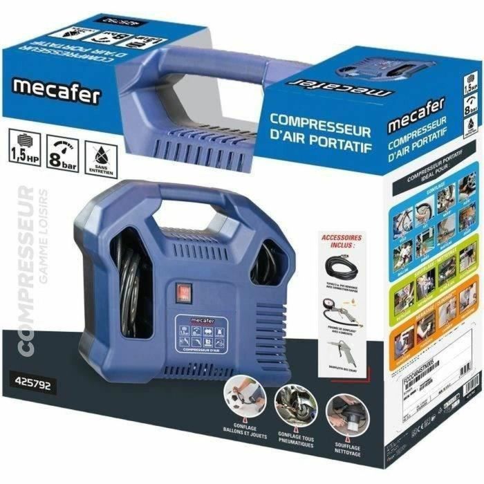 Mecafer 425792 Compresor sin depósito 1,5 CV, 8 bares, Azul 3