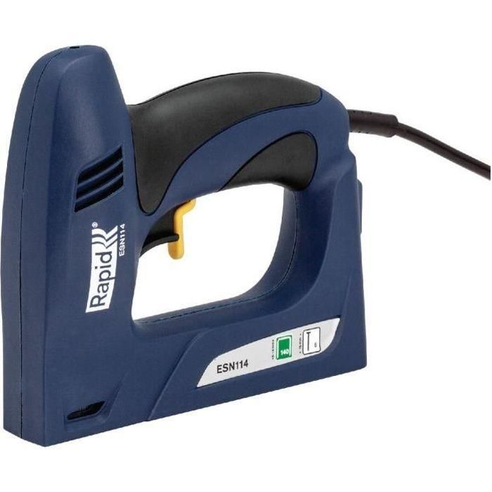 Rapid Grapadora eléctrica ESN114 para grapas N° 140 (6-14mm) y clavos N° 8 (15mm) para cartón, plástico, papel