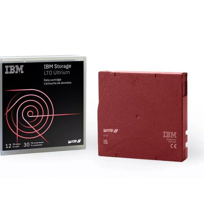 IBM Cartucho de Cinta LTO Ultrium 8 para Almacenamiento de Datos con Cifrado, 12 TB Nativo / 30 TB Comprimido, 960 m