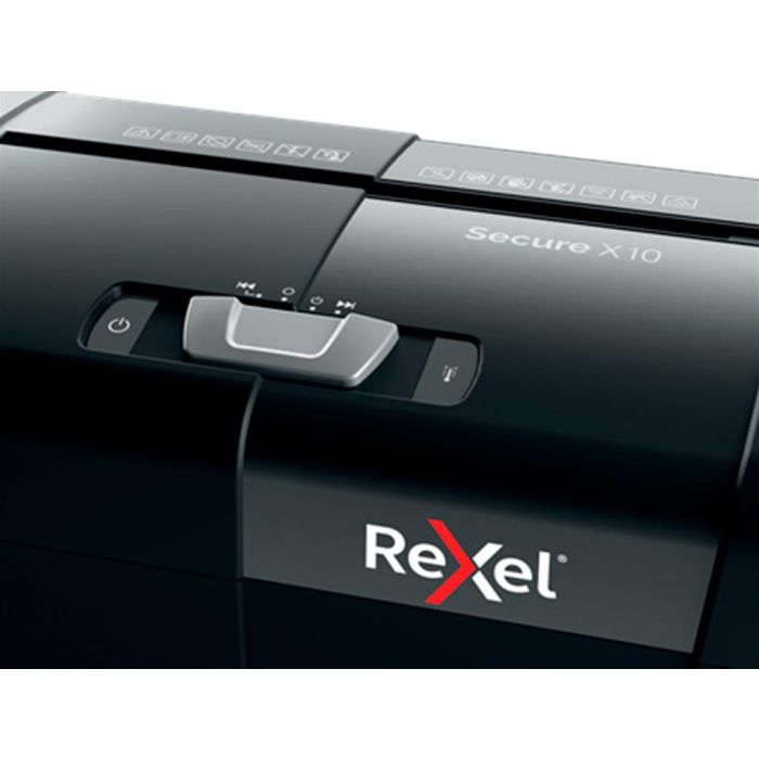 Destructora De Documentos Rexel Secure X10 Eu Capacidad 10 Hojas Grapas Clips Tarjetas Y Cd 18 L 6