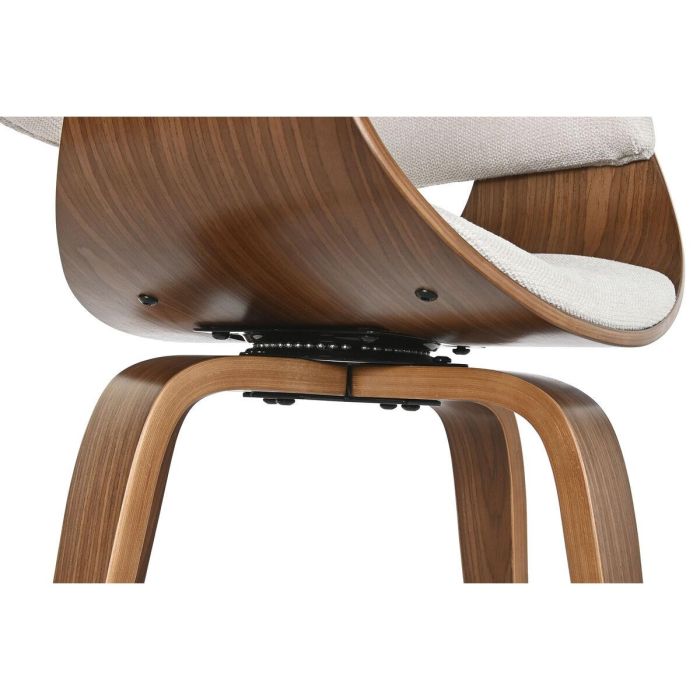 DKD Home Decor Silla Moderna Giratoria Beige Marrón 46 x 78 x 61 cm Poliéster Nogal 2 DKD Home Decor Silla Moderna Giratoria Beige Marrón 46 x 78 x 61 cm Poliéster Nogal 2
