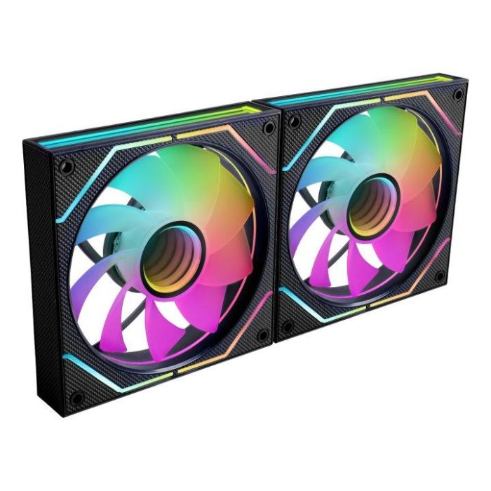 Mars Gaming MF-3DPROX2R Pack 2 Ventiladores ARGB 120mm con Aspas Invertidas, Triple Infinity Mirror y Control PWM FDB 2