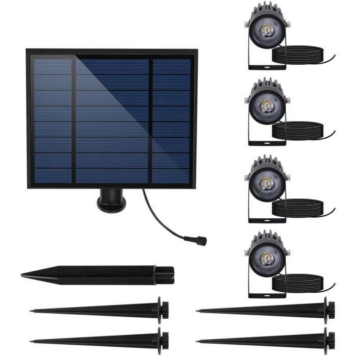 Cuatro focos solares 4 en 1 para pegar o fijar - LUMISKY - ROUNDY - H27 cm - LED blanco frío 2 Cuatro focos solares 4 en 1 para pegar o fijar - LUMISKY - ROUNDY - H27 cm - LED blanco frío 2