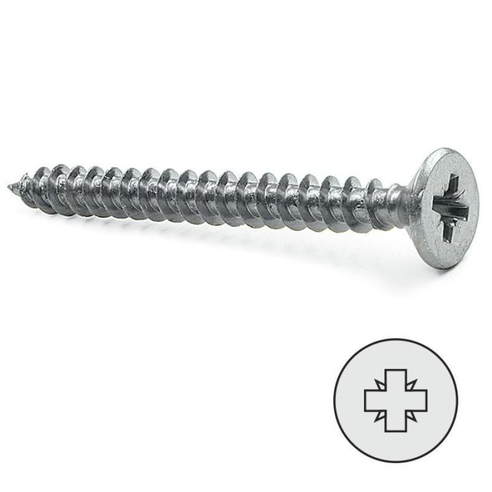 UCAFIX Tornillo Madera Cabeza Plana Pozidriv Zincado DIN 7505-A Largo 70mm Diámetro 4.5mm Rosca Parcial Set 200 Unidades