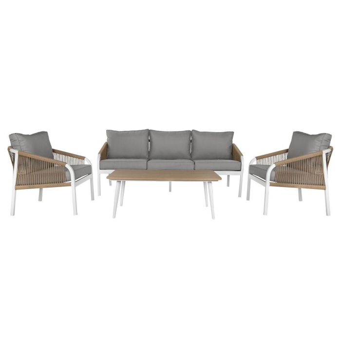 Sofa Terraza Y Jardin DKD Home Decor Blanco Natural 73 x 84 x 189 cm Set de 4 Sofa Terraza Y Jardin DKD Home Decor Blanco Natural 73 x 84 x 189 cm Set de 4