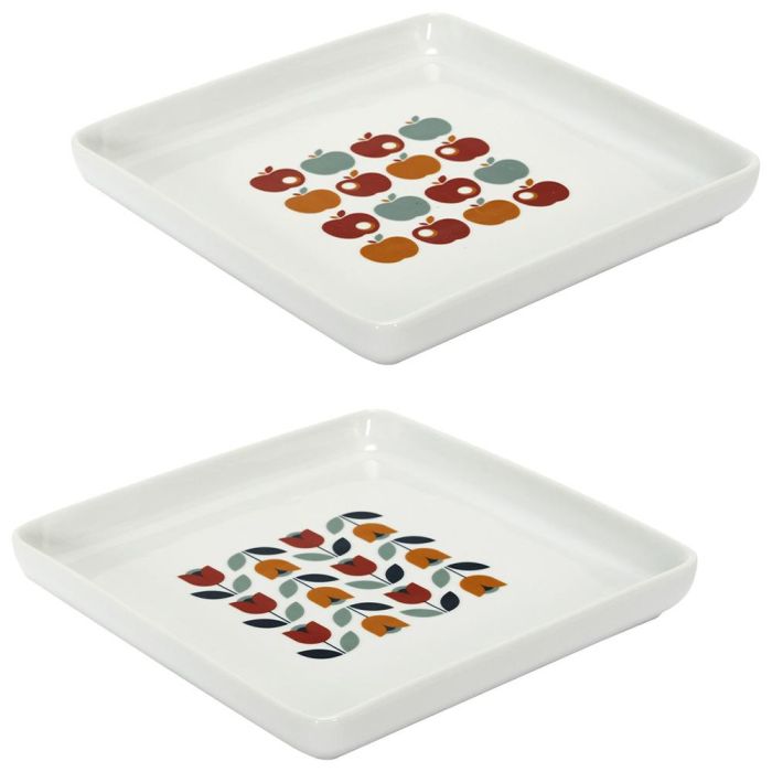 Home Deco Factory Plato Cuadrado Decoración Retro 18x18 cm 2