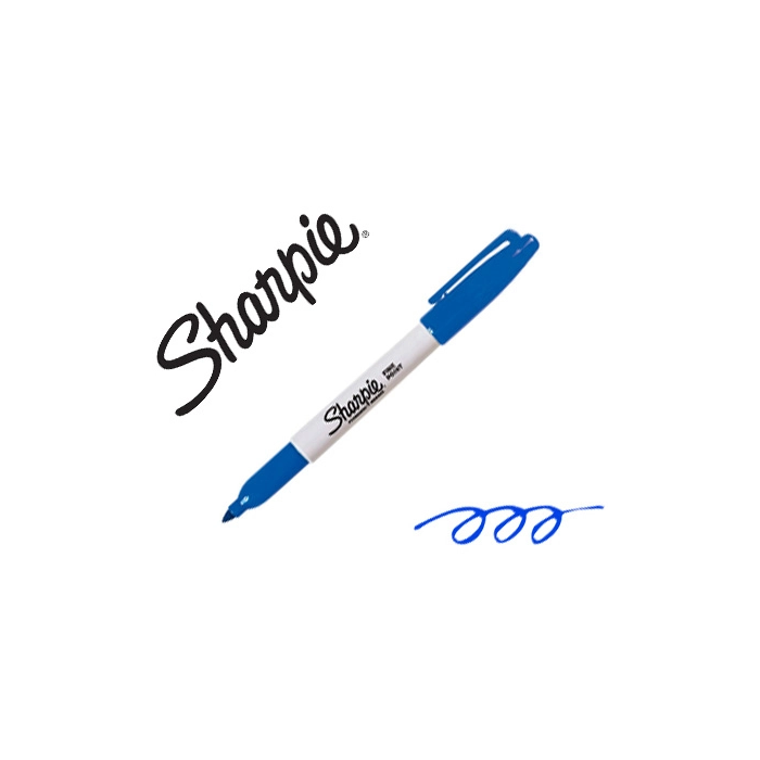 Sharpie Rotulador Permanente Punta Fina Azul Trazo 1mm Resistente al Agua 0 Sharpie Rotulador Permanente Punta Fina Azul Trazo 1mm Resistente al Agua 0