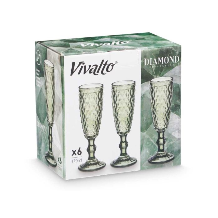 Copa Cava Diamante Verde 170 Ml Vivalto 7x20x7cm (24 Unidades) 1 Copa Cava Diamante Verde 170 Ml Vivalto 7x20x7cm (24 Unidades) 1