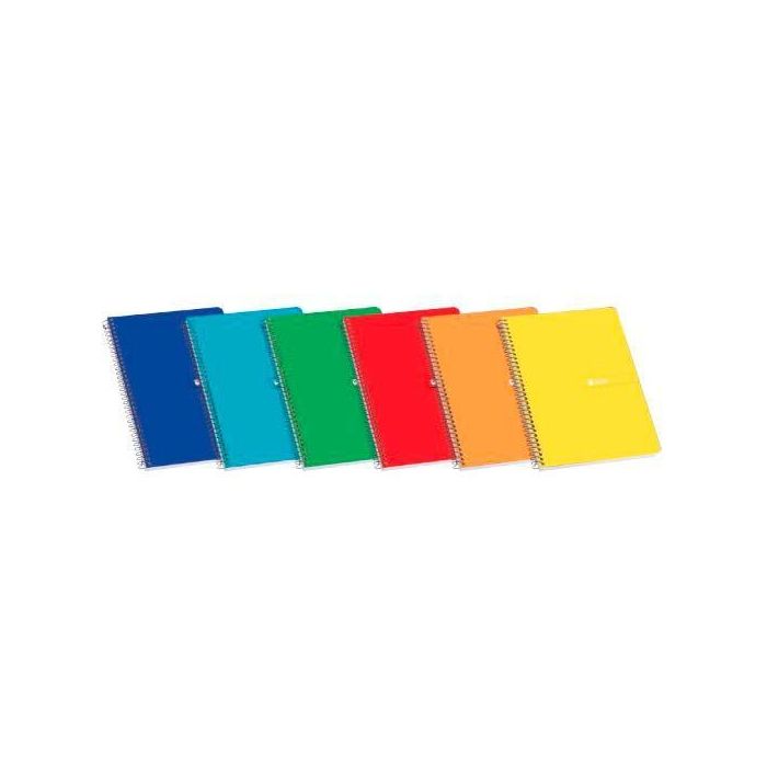 Enri Cuaderno Espiral Tapa Dura 80H 60gr Pauta 3mm C-Margen Pack 5 Unidades Colores Surtidos (5 Unidades)