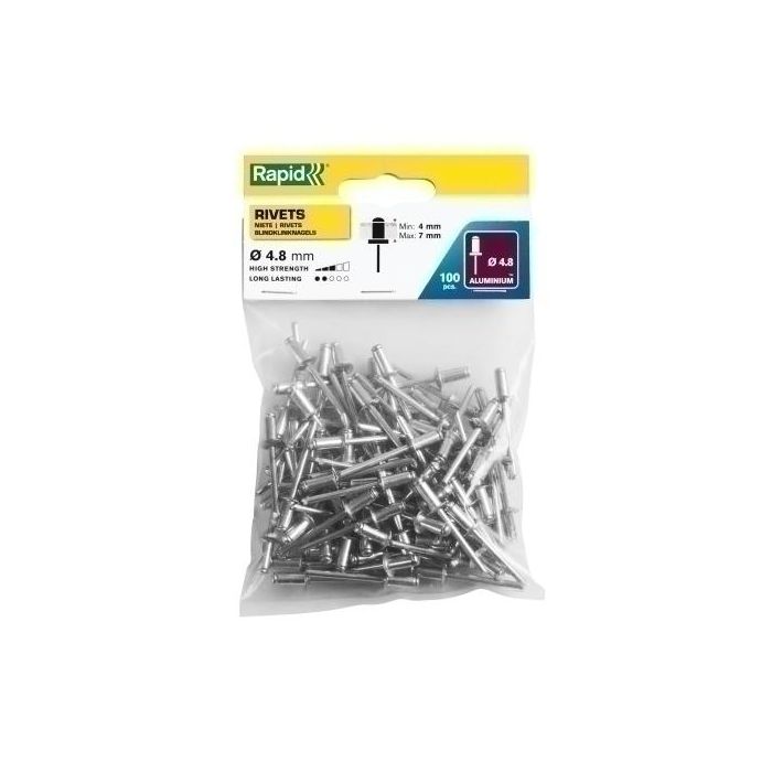 Remaches Rapid Remachadora Ø4,8/ 10 Mm. Aluminio Caja De 100