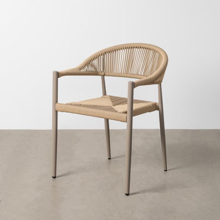 Silla Apilable Aluminio-Rattán Pe 56 X 58 X 76 cm