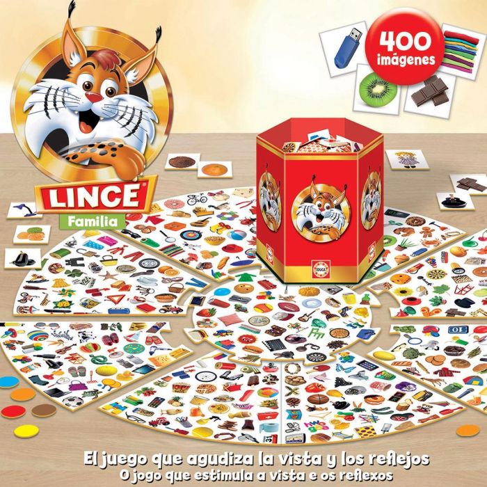 Educa 19207 Lince Edición Familia Nueva Versión, Juego de Mesa de Agilidad Visual Interactivo con App para Niños +6 años 1