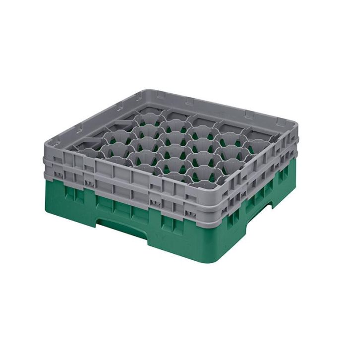 CAMBRO - 30S434-119 - Cesta de lavado 30 comp. 2 alturas - 7,84 cm Ø máx. - alt. máx. 13,5 cm - 50 x 50 x 18,4 cm - Verde sherwood