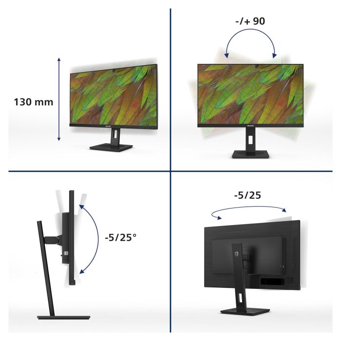 Philips 27B1N3800 Monitor 27 Pulgadas (68,6cm) 4K UHD IPS 3840x2160, 60Hz, 4ms, USB, HDMI, DisplayPort, Altavoces, Negro 4