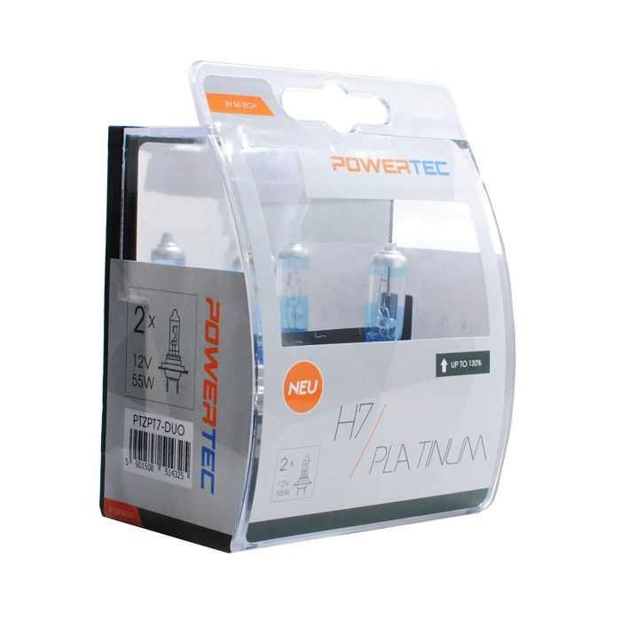 M-Tech Lámpara H7 Powertec Platinum +130% 12V 55W DUO MTECPTZPT7-DUO
