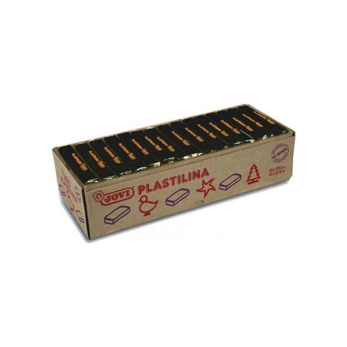 Caja 15 Pastillas Plastilina 350 G - Negro Jovi 7215