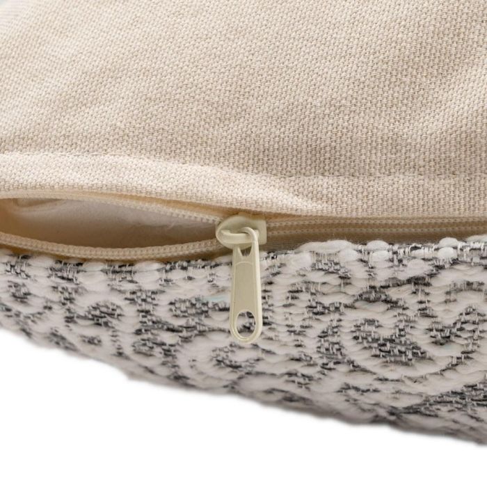 Cojín Blanco-Gris Algodón Decoración 40 X 60 cm