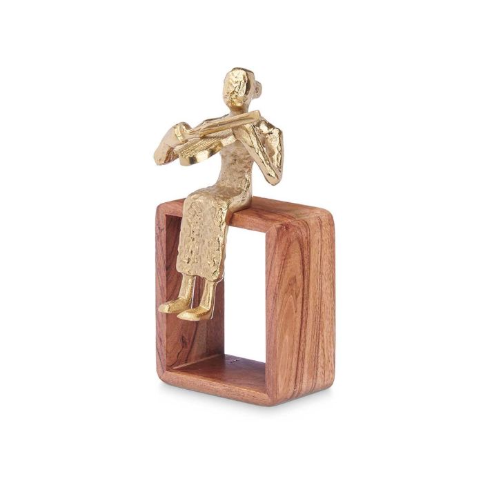 Figura de Metal Violín Oro con Soporte de Madera Giftdecor 13x27x13 cm (6 Unidades) 1 Figura de Metal Violín Oro con Soporte de Madera Giftdecor 13x27x13 cm (6 Unidades) 1